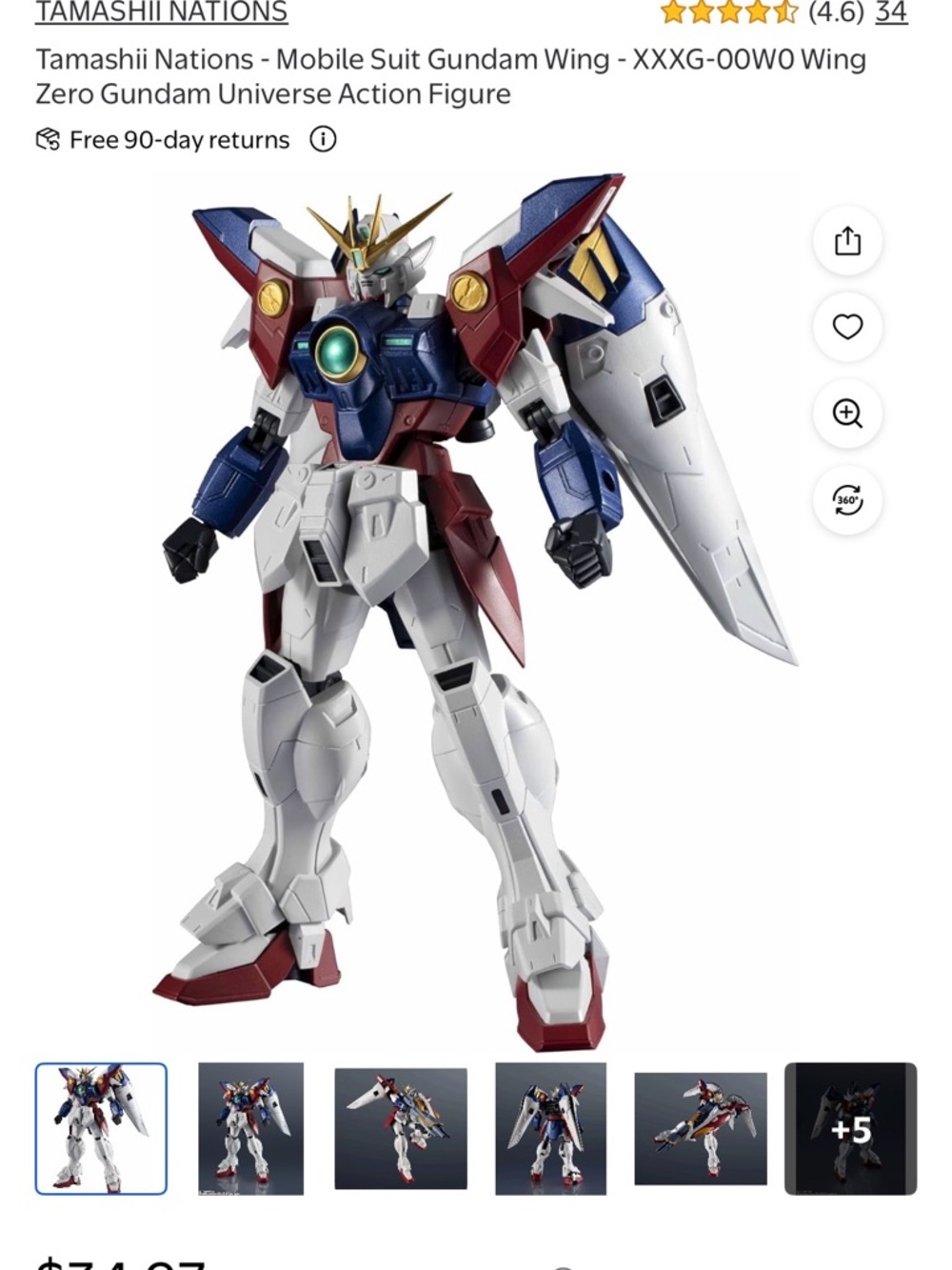 Wing Zero Gundam Action Figure - White/Blue/Red